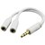Y Splitter Audio Aux Cable 3.5MM Jack Headphone for iPod, Mobile, Pc  Mp3 white