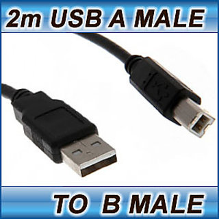 2m Usb Printer Cable 20 Type A Male To B Male Canon Brother Hp Dell