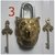 Brass Lion Shape Pad Lock