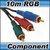 COMPONENT VIDEO CABLE RGB 3 RCA TO 3 RCA 10M