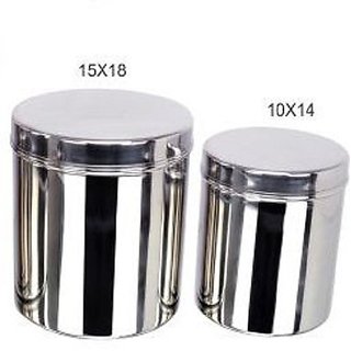 Grish Stainless Steel Deep Dabba (canister) Set Of 4