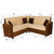 Gioteak Havana semi cream brown  L shaped sofa set 2+2+C