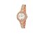 Tycos Crystal Studded White Dial with Rose Gold Chain Analog Watch