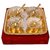 Satya Silver Gold Plated 4 Heavy Flower Bowl With 4 Spoons and Tray With Velvet Box Packing