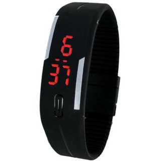 SCIENTIFIC WATCH CO Black Rubber Magnet Led Digital Watch For Boys
