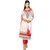 Florence White  Pink Chanderi Cotton Embroidered Dress Material (SB-3332) (Unstitched)
