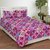 Home Castle 120 TC Cotton Purple Abstract Double Bedsheet With 2 Pillow Covers (CTN-BST-HC-108)