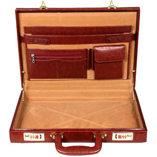 Leather World High Quality Pu 17 Inch Briefcase Leather World High Quality Pu 17 Inch Briefcase Office Bag Maroon