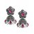Zaveri Pearls Dark Antique Pink Stones Oxidised Jhumki Earring - ZPFK5962