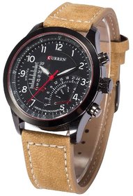 Curren Tan Leather Analog Watch