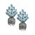 Zaveri Pearls Silver Plated Silver & Turquoise Alloy Jhumkis for Women