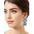 Zaveri Pearls Silver Plated Silver & Turquoise Alloy Jhumkis for Women