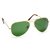 v.s green aviator sunglasses with golden frame