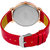 Addic Happy Hearts Studded Red Belt Women's Watch