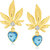 VK Jewels Sky Blue Heart Gold Plated Alloy Drop Earring set for Women & Girls ERZ1517G [VKERZ1517G]