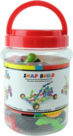 FLYING START Snap Build 45 Pieces Movable 3D Building Blocks Learning and Educational Construction Toys Ages 4+ Multi Colour