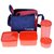 Topware Red Plastic Lunch Box Food Grade Containers And Insulated Bag (No. of Pieces 4)