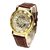 Prushti Round Dial Brown Leather Strap Analog Watch for Men