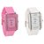 Combo Of Two Watches-Baby Pink  White Rectangular Dial Kawa Watch For Women by 7star