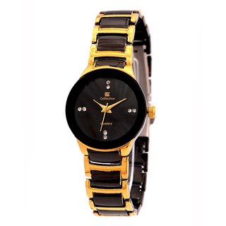 Buy I Diva S Leadish Iik Collection Golden Black Metal Round Analog Watch For Women And Girls Online Get 75 Off