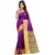 Designer Saree Jacquard Cotton Fabric Purple And Beige Cotton Casual We