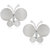 Vk Jewels Pearl Butterfly Rhodium Plated Alloy Stud Earring Set For Women by Vkjewelsonline 