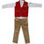 Sydney Red white & Khaki Corduroy Shirt Paint Set & Jacket for Boys