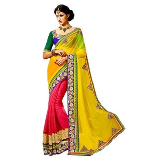 KHODALENTERPRISE1997 Embroidered Work With Blouse Multicolored Georgette Saree 158