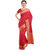 Meia Gold & Red Cotton Silk Self Design Saree With Blouse