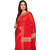 BengalTants Red Coloured Handloom Pataka Cotton Saree