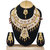 SAIYONI Gold Plated Maroon Alloy Necklace Set For Women