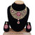 SAIYONI Gold Plated Pink Alloy Necklace Set For Women