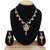 SAIYONI Gold Plated Maroon Alloy Necklace Set For Women