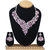 SAIYONI Rhodium Plated Purple Alloy Necklace Set For Women
