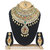Saiyoni Gold Plated Green Alloy Necklace Set For Women