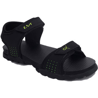 Lovi Black Nubuck Velcro Men Sandals / Floaters