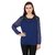 Jollify women's crepe mesh star blue top(STOP03Meshstarblutop)