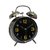 6th Dimensions Vintage Silver 4.5 INCH Display Metal Twin Bell Alarm Table Clock With Light (Black)