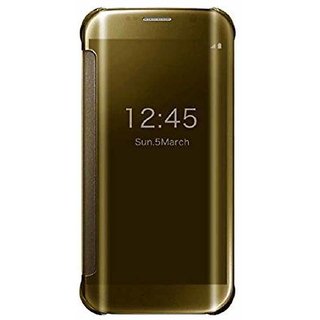 Buy Clear Flip Cover For Samsung Galaxy S7 Edge Golden Online