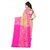 Satyam Weaves Beige & Pink Cotton Self Design Saree With Blouse