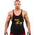 dk Bodybuilding Gym Stringer,Workout Stringer vest(Beast Mode)Yellow Color Print