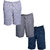 Vimal-Jonney Multicolor Cotton Blended Bermuda Shorts For Men(Pack Of 3)
