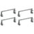 Flicker Stainless Steel Big L Shape 24 Inch Hook Rod Set of 4
