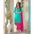 Pink and Ice Blue Party Wear Salwar Suit (Unstitched)