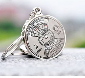 50 Years Calender Date Month Year Day Time Compass Keychain