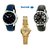 HMT Couple Combo Of 2 Leather Men's Wrist  Watches+ 1 Golden  Women's watch (Pack of 3)