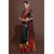 Meia Red and Orange Art Silk Badge Saree With Blouse