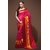 Meia Red and Orange Art Silk Badge Saree With Blouse