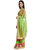 CRAZYDDEAL Green  Pink Georgette Embroidered Saree With Blouse
