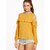 Raabta Fashion Mustard Plain Round Neck Crop Tops for Women